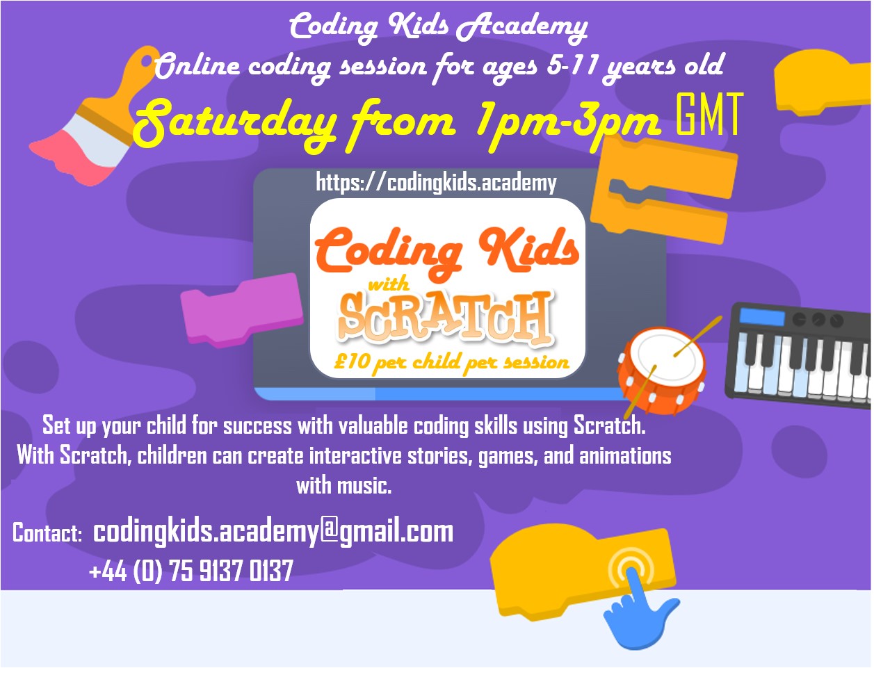(c) Saturday Session - 1 pm to 3 pm (£10 per child)
